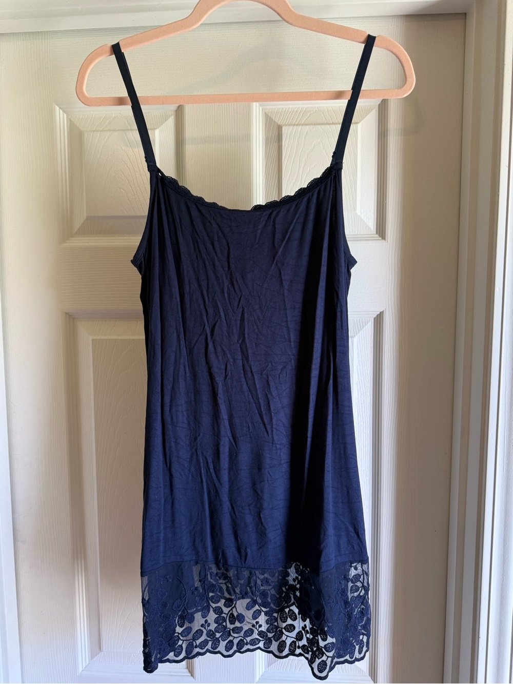 Matilda Jane Navy Blue Lace-Trim Slip Tank - Women’s Large